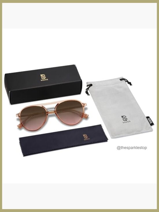 Retro Aviator Polarized Sunglasses with Plastic&Metal Frames main image 6